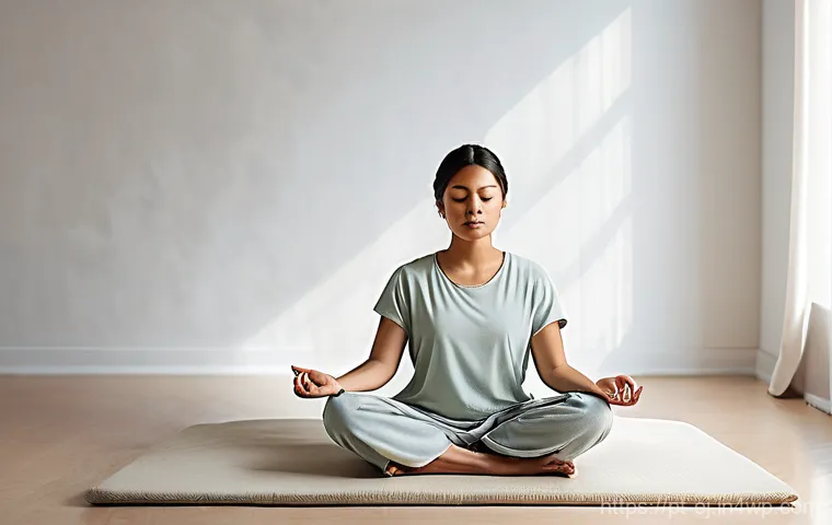 마인드풀니스의 실천에서 생기는 당황스러움 극복하기 - Image Prompt 1: The Restless Mind's First Attempt**