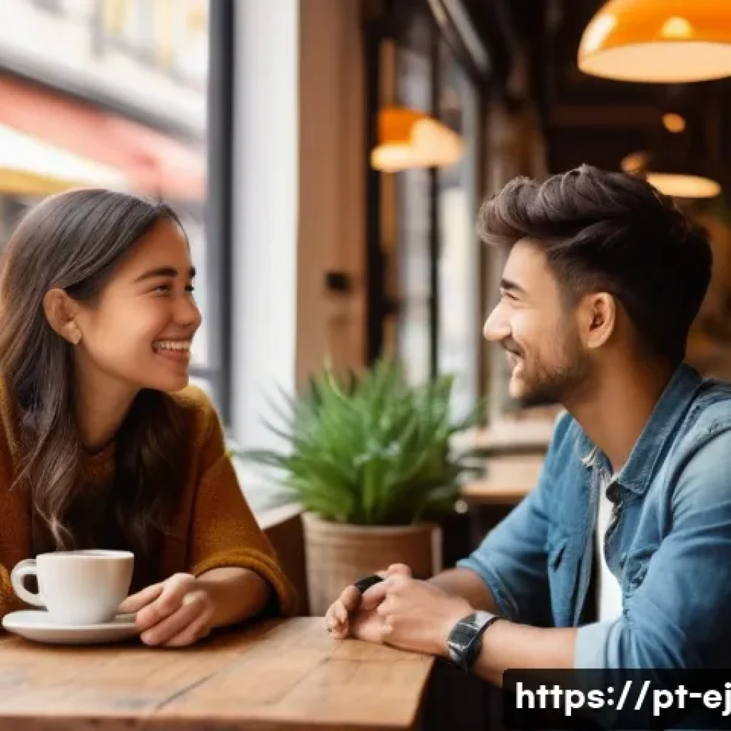 마인드풀니스와 사회적 연결감의 관계 - **Mindful Conversation in a Cozy Cafe:** A young adult woman with warm, thoughtful eyes is actively ...