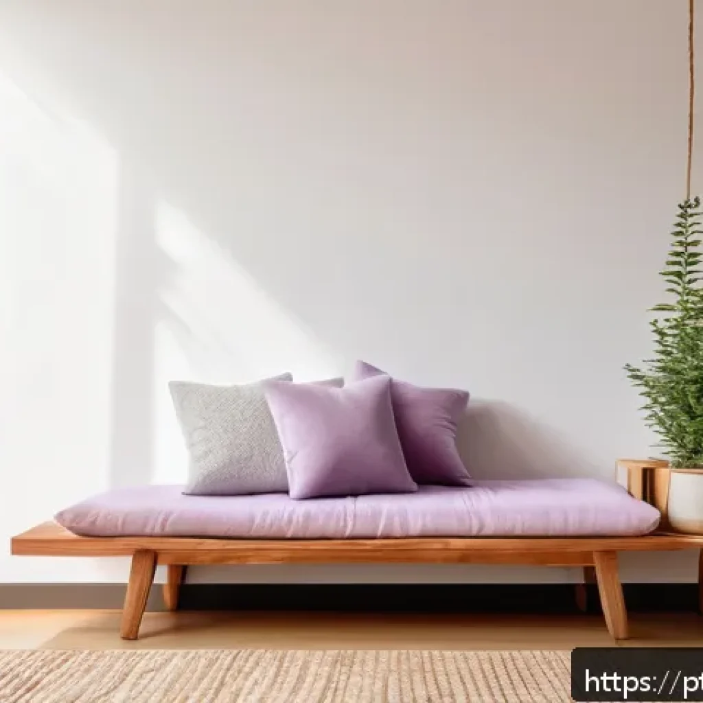 마인드풀니스 연습을 위한 필수 도구 - A cozy and serene mindfulness corner in a modern Brazilian apartment, featuring a soft cushion on a ...